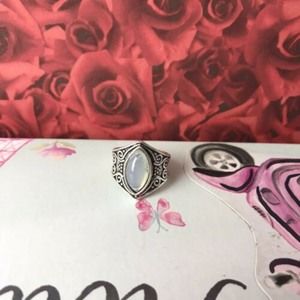 Large Boho Marquise Moonstone Ring Jewelry Size 8